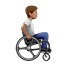 Человек в ручном кресле-коляске лицом вправо: средний тон кожи