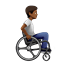 Человек в ручном кресле-коляске лицом вправо: темный тон кожи