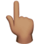 Указывающий вверх палец: средний тон кожи