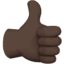 Палец вверх, лайк: очень темный тон кожи