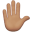 Поднятая ладонь: средний тон кожи
