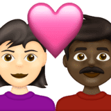 Эмодзи 👩🏻‍❤️‍👨🏿 Emojipedia