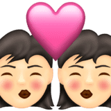 Эмодзи 👩🏻‍❤️‍💋‍👩🏻 Emojipedia