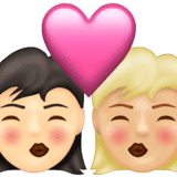 Эмодзи 👩🏻‍❤️‍💋‍👩🏼 Emojipedia