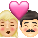 Эмодзи 👩🏼‍❤️‍💋‍👨🏻 Emojipedia