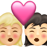 Эмодзи 👩🏼‍❤️‍💋‍👩🏻 Emojipedia