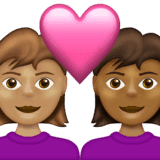Эмодзи 👩🏽‍❤️‍👩🏾 Emojipedia