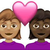 Эмодзи 👩🏽‍❤️‍👩🏿 Emojipedia