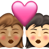 Эмодзи 👩🏽‍❤️‍💋‍👩🏻 Emojipedia