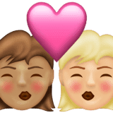 Эмодзи 👩🏽‍❤️‍💋‍👩🏼 Emojipedia