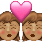 Эмодзи 👩🏽‍❤️‍💋‍👩🏽 Emojipedia