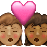 Эмодзи 👩🏽‍❤️‍💋‍👩🏾 Emojipedia