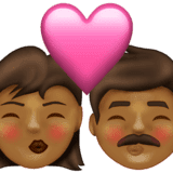 Эмодзи 👩🏾‍❤️‍💋‍👨🏾 Emojipedia