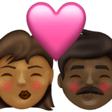 Эмодзи 👩🏾‍❤️‍💋‍👨🏿 Emojipedia