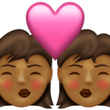 Эмодзи 👩🏾‍❤️‍💋‍👩🏾 Emojipedia