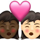 Эмодзи 👩🏿‍❤️‍💋‍👩🏻 Emojipedia