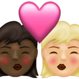 Эмодзи 👩🏿‍❤️‍💋‍👩🏼 Emojipedia