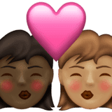 Эмодзи 👩🏿‍❤️‍💋‍👩🏽 Emojipedia