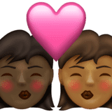 Эмодзи 👩🏿‍❤️‍💋‍👩🏾 Emojipedia