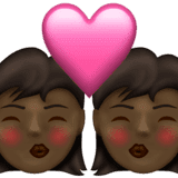 Эмодзи 👩🏿‍❤️‍💋‍👩🏿 Emojipedia