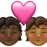 Эмодзи 🧑🏿‍❤️‍💋‍🧑🏾 Emojipedia