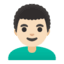 Эмодзи 👨🏻‍🦱 Google