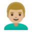 Эмодзи 👨🏼‍🦱 Google