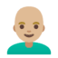 Эмодзи 👨🏼‍🦲 Google