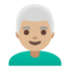 Эмодзи 👨🏼‍🦳 Google