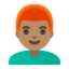 Эмодзи 👨🏽‍🦰 Google
