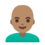 Эмодзи 👨🏽‍🦲 Google