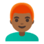 Эмодзи 👨🏾‍🦰 Google