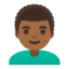 Эмодзи 👨🏾‍🦱 Google
