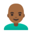 Эмодзи 👨🏾‍🦲 Google