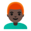 Эмодзи 👨🏿‍🦰 Google