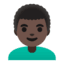 Эмодзи 👨🏿‍🦱 Google