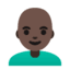 Эмодзи 👨🏿‍🦲 Google