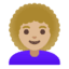 Эмодзи 👩🏼‍🦱 Google