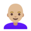 Эмодзи 👩🏼‍🦲 Google