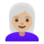 Эмодзи 👩🏼‍🦳 Google