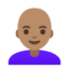 Эмодзи 👩🏽‍🦲 Google