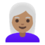 Эмодзи 👩🏽‍🦳 Google