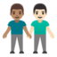 Эмодзи 👨🏽‍🤝‍👨🏻 Google
