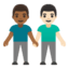 Эмодзи 👨🏾‍🤝‍👨🏻 Google