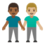 Эмодзи 👨🏾‍🤝‍👨🏼 Google