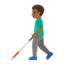 Эмодзи 👨🏾‍🦯 Google