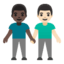 Эмодзи 👨🏿‍🤝‍👨🏻 Google