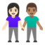 Эмодзи 👩🏻‍🤝‍👨🏽 Google