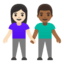 Эмодзи 👩🏻‍🤝‍👨🏾 Google