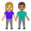 Эмодзи 👩🏼‍🤝‍👨🏽 Google